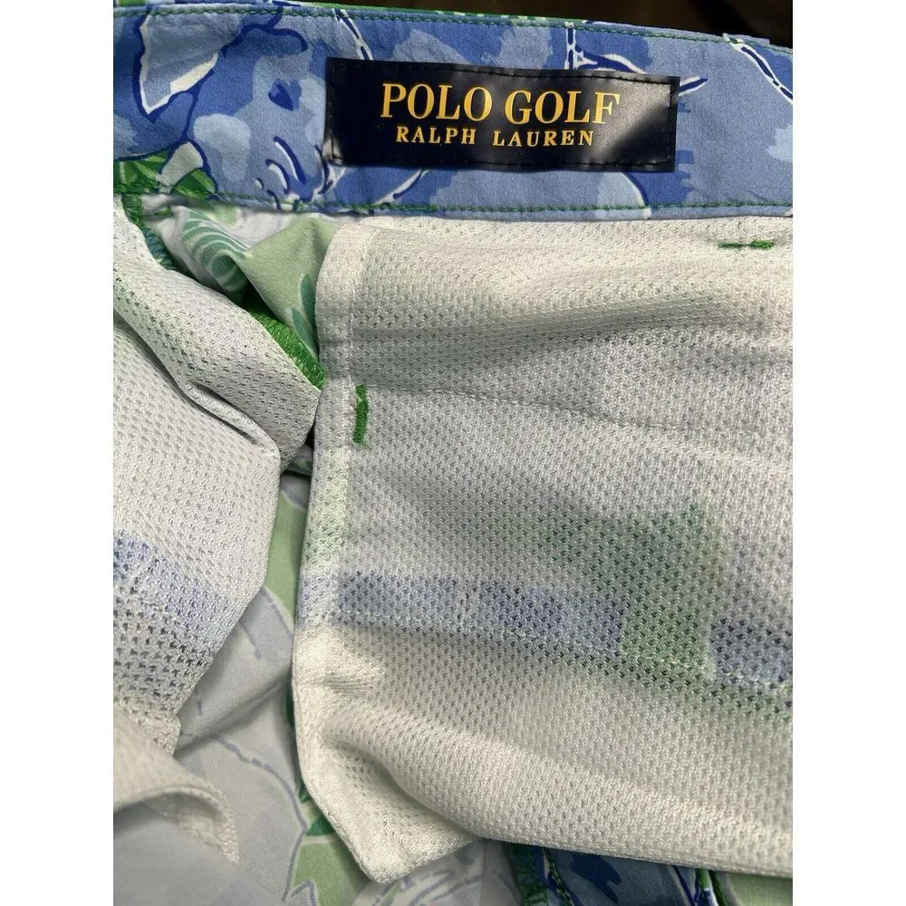 Men's POLO RALPH‎ LAUREN NEW Green/Blue Tropical Elephant Golf Shorts-Size 40